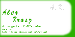 alex krosz business card